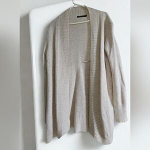 Womens Doe & Rae Cozy Casual Cream Cardigan Sz Lg Sweater Open Front